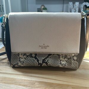 Kate Spade, black cream and snake skin